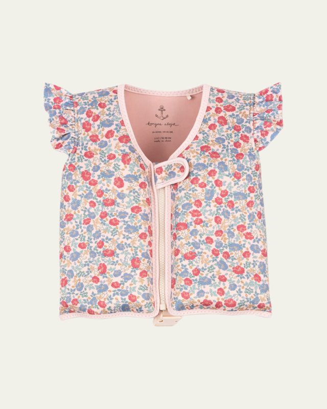 Girl's Avery Floral Float Vest, Size 1-6